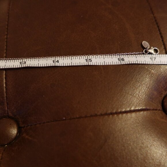 White square bead and sterling silver Sherzada necklace pendant 14.5"-17.5" - Picture 14 of 16